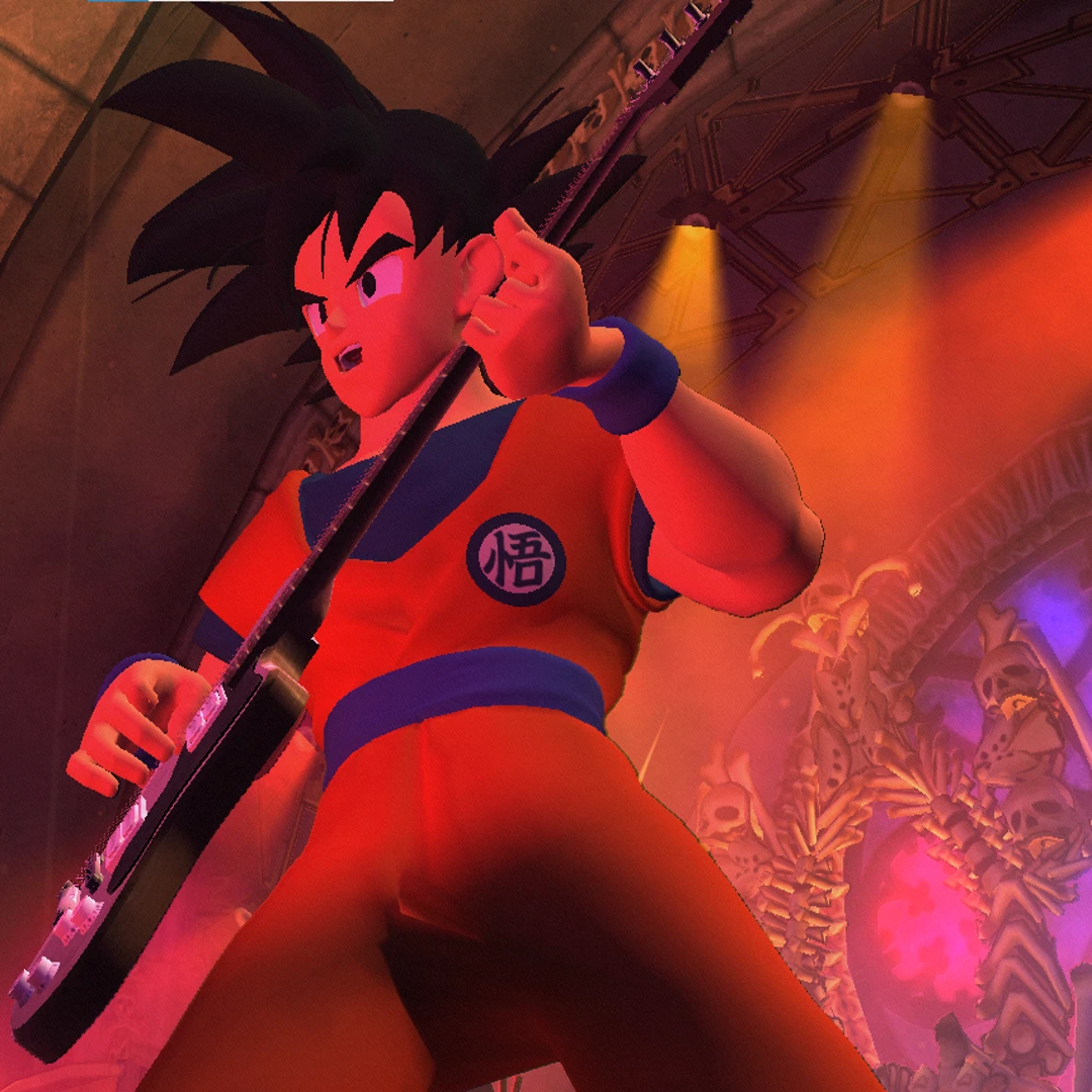 Goku as a modded player character in Guitar Hero World Tour.