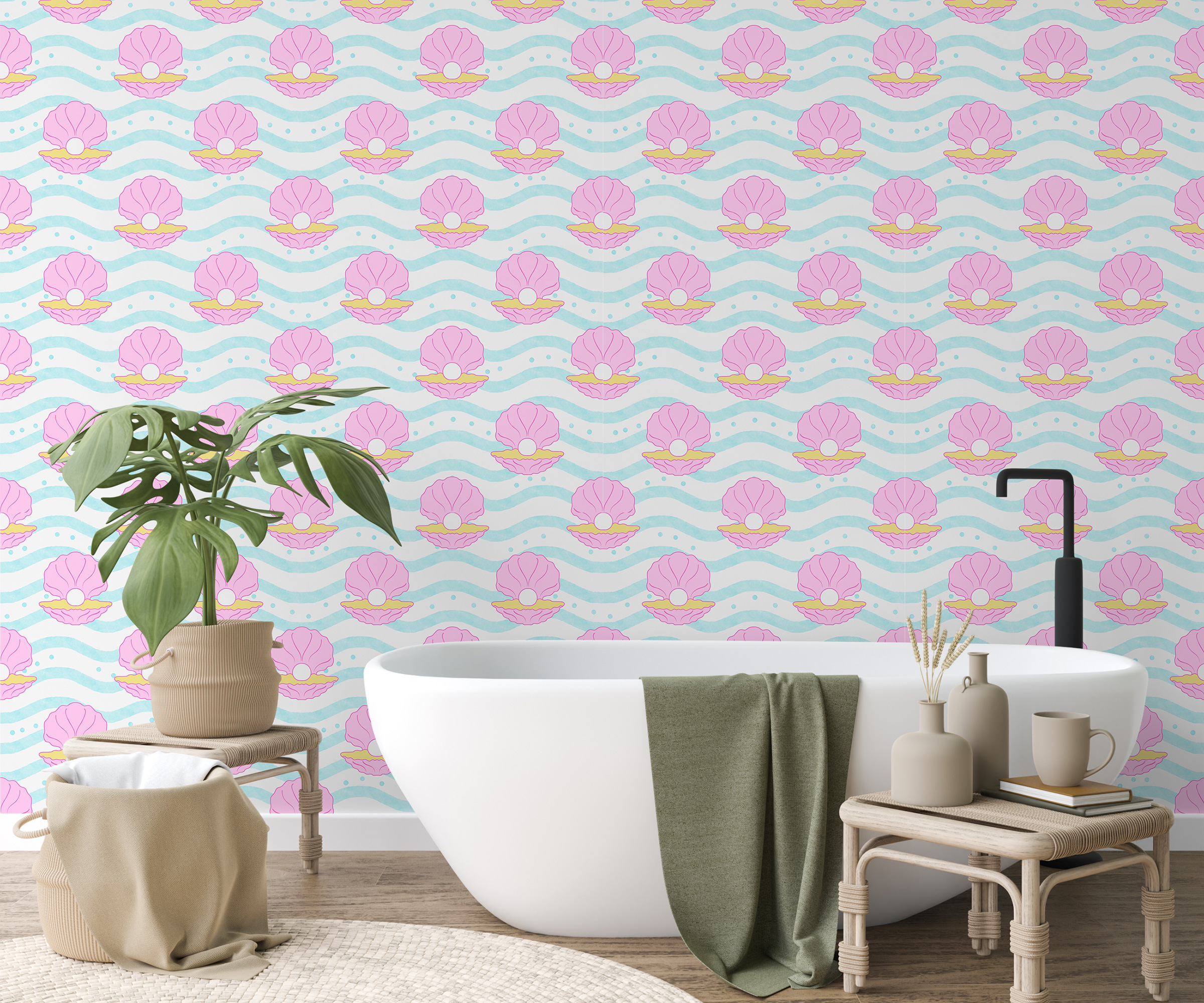 pretty bathroom wallpaper