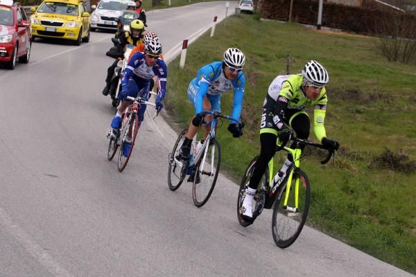 Diego Caccia (ISD-Neri) takes a turn at the front of the breakaway