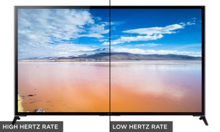 An illustration representing the difference between high and low refresh rates.