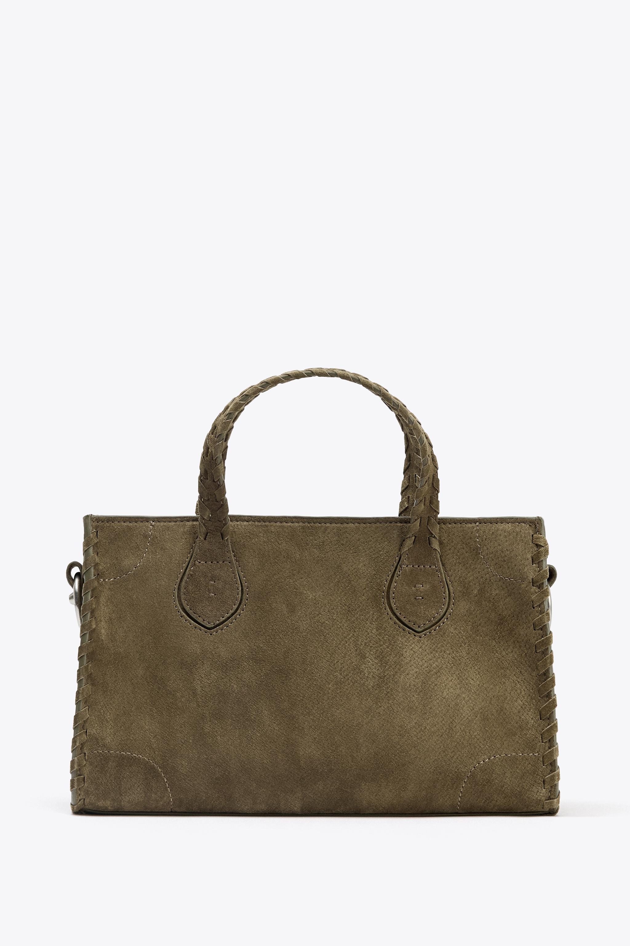 Braided Split Suede City Bag