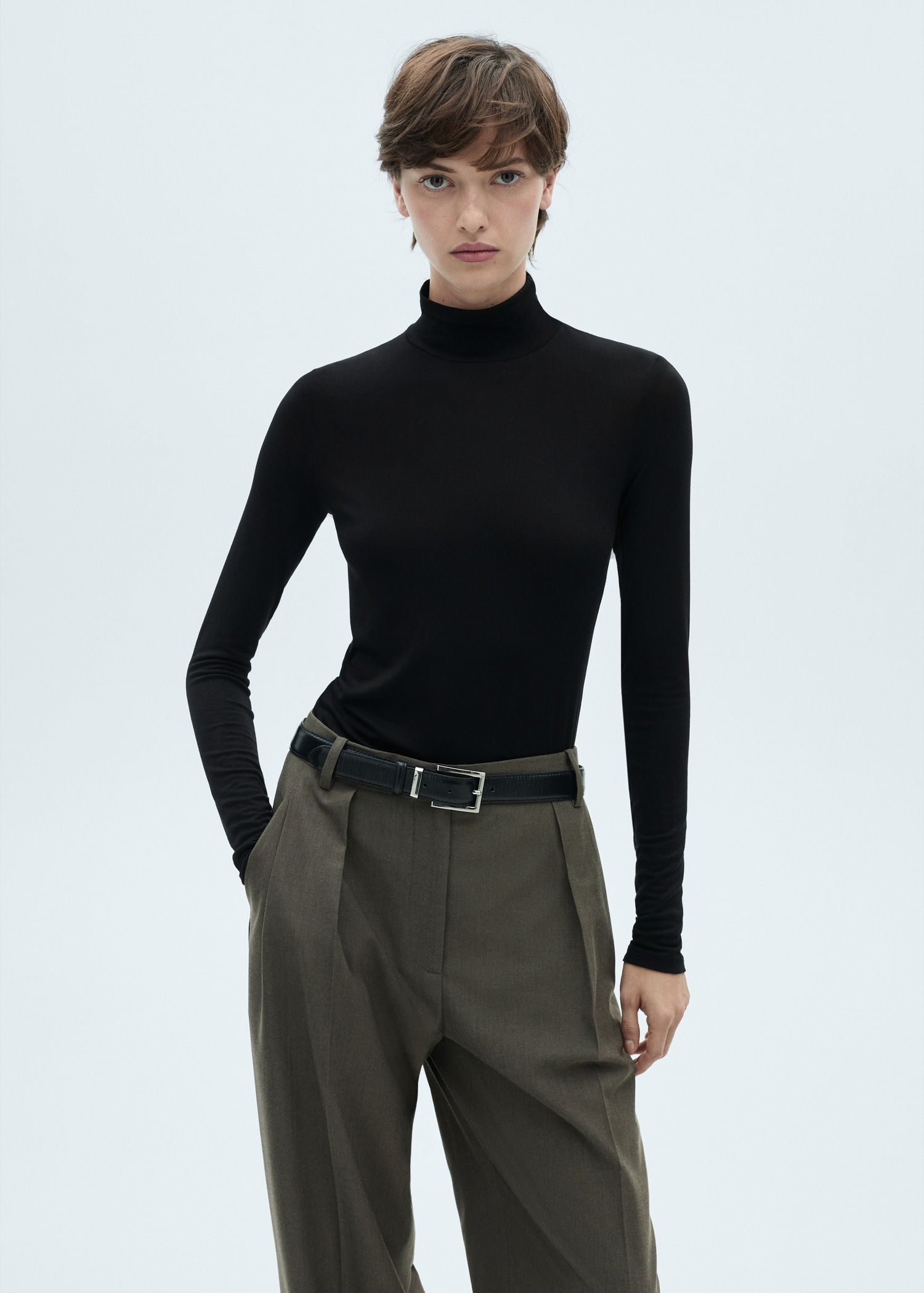 MANGO Turtleneck Long-Sleeved T-Shirt
