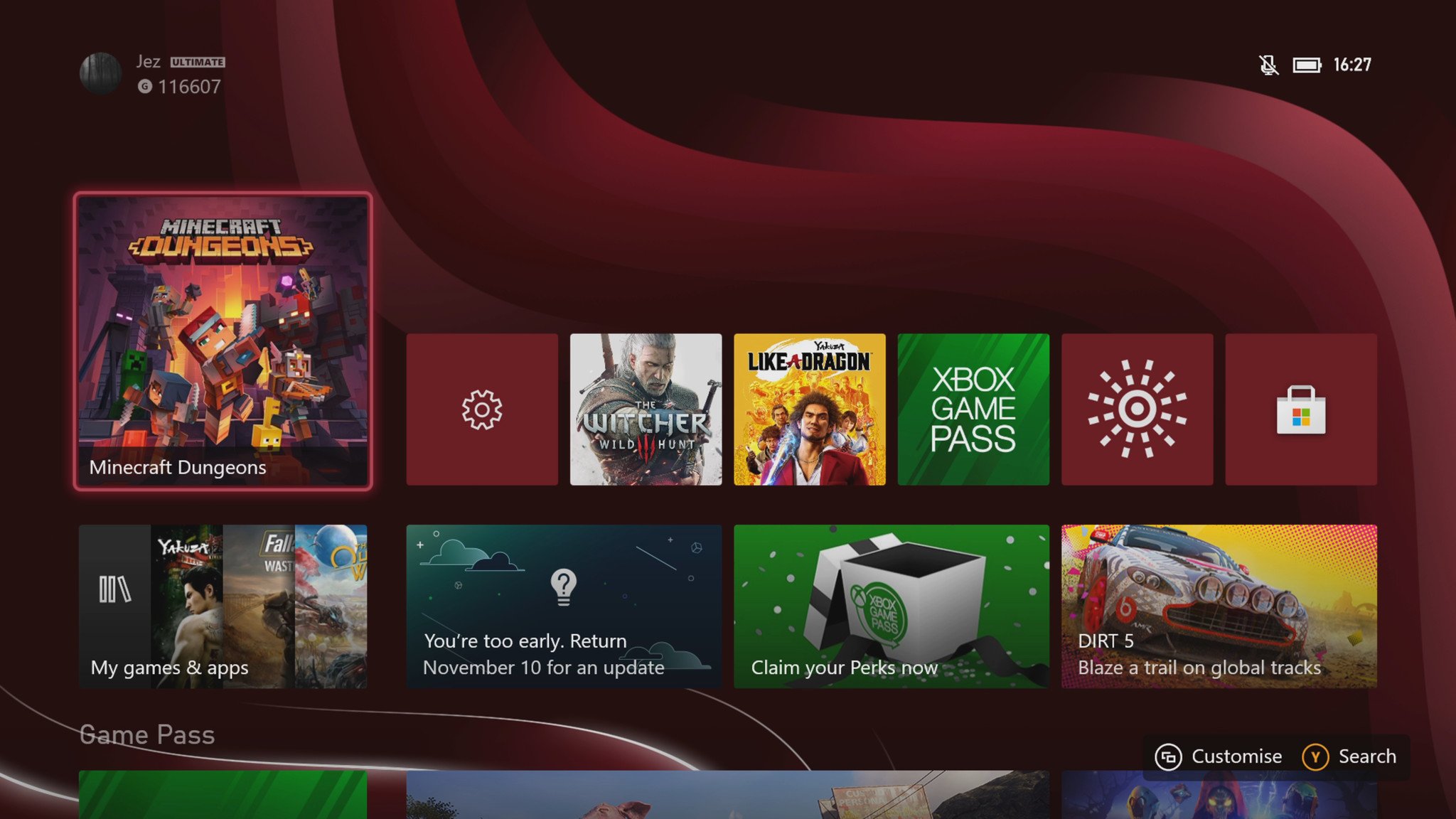 Xbox series как покупать игры. Xbox Series x dashboard. Xbox Series x menu. Меню Xbox Series x.