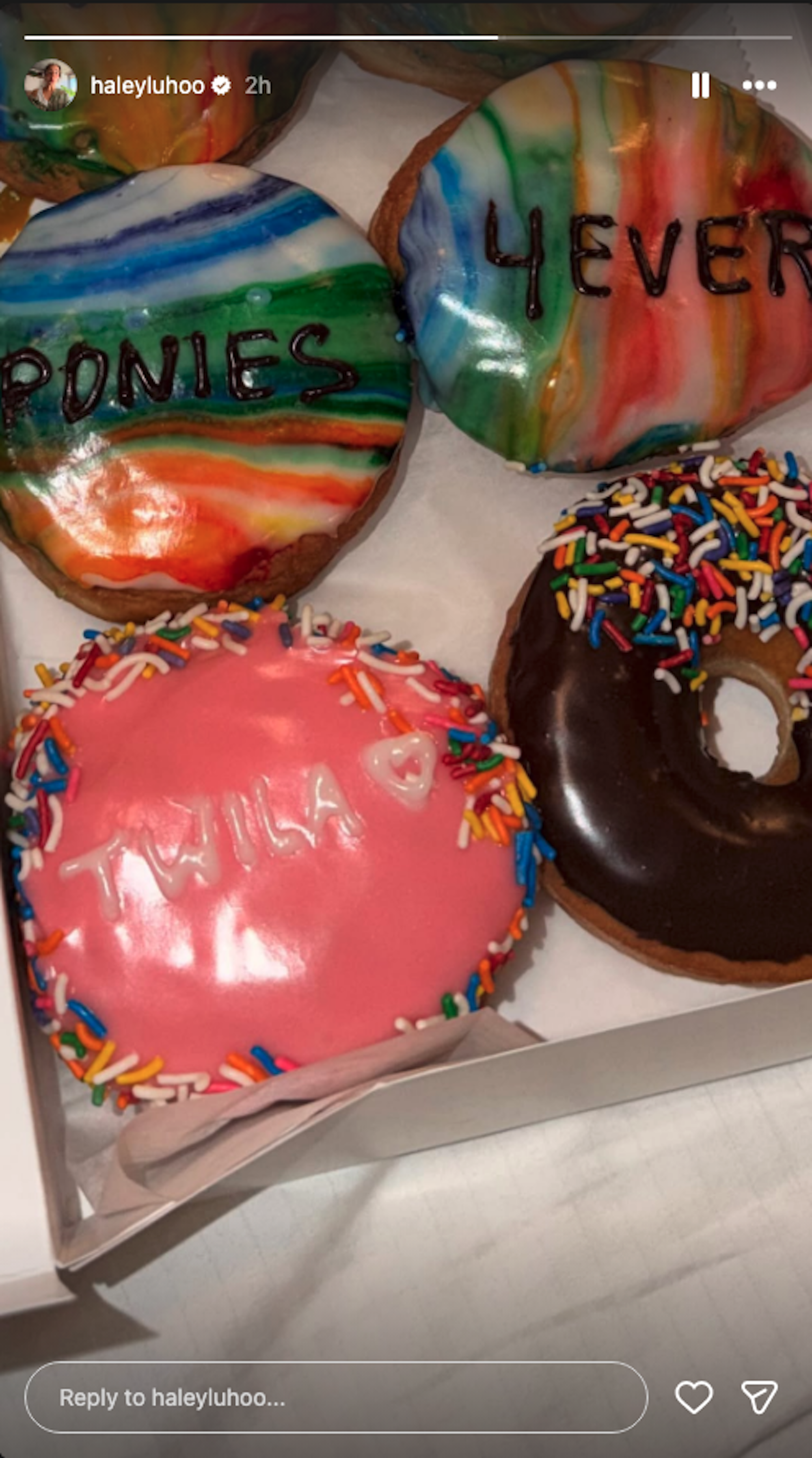 Haley Lu Richardson posts photos of Ponies-themed donuts after show cancellation - June 23, 2026