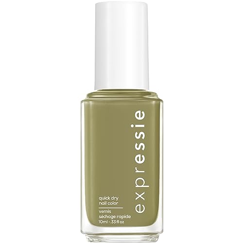 Essie Expressie Nail Polish, Quick-Dry Olive Green Nail Polish, Vegan, Precious Cargo-Go, 0.33 Fl Oz