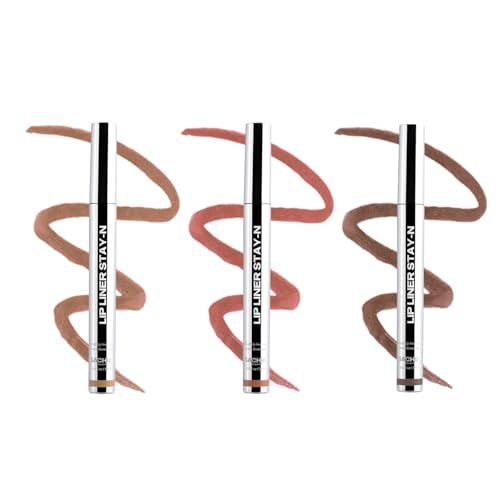 Sacheu Lip Liner Stay-N Peel Off Lip Stain — Long Lasting Matte Lip Tattoo Transfer Proof Lipstain Infused With Hyaluronic Acid & Vitamin E for All Skin Types — Vegan & Cruelty-Free, Core Bundle