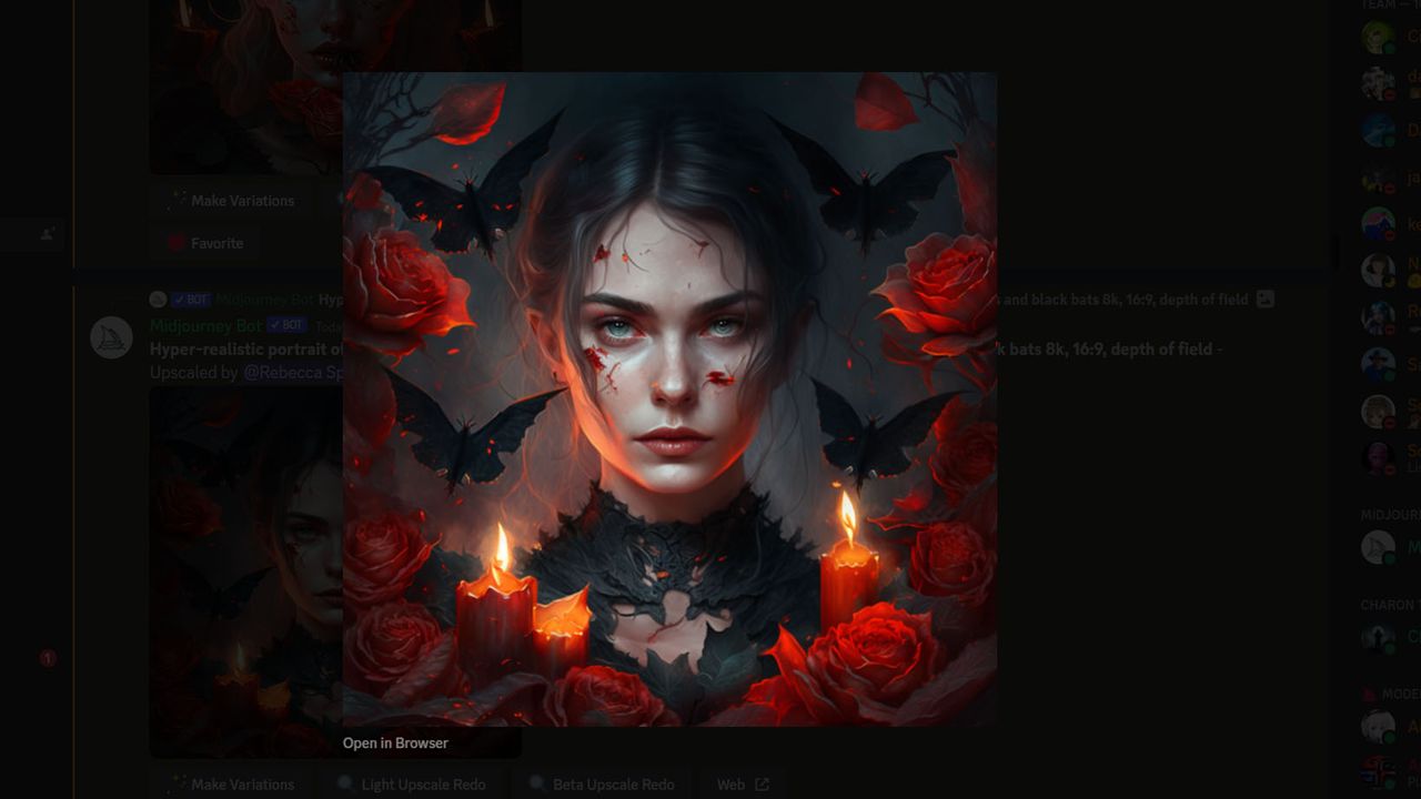 Example of an Upscaled image in Midjourney.