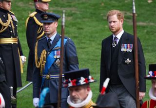 Prince Harry and Prince William at the Queen's state funeral