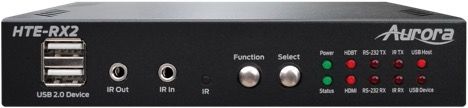 The HTE-RX2 receiver box unit, an HDBaseT 2.0 product.