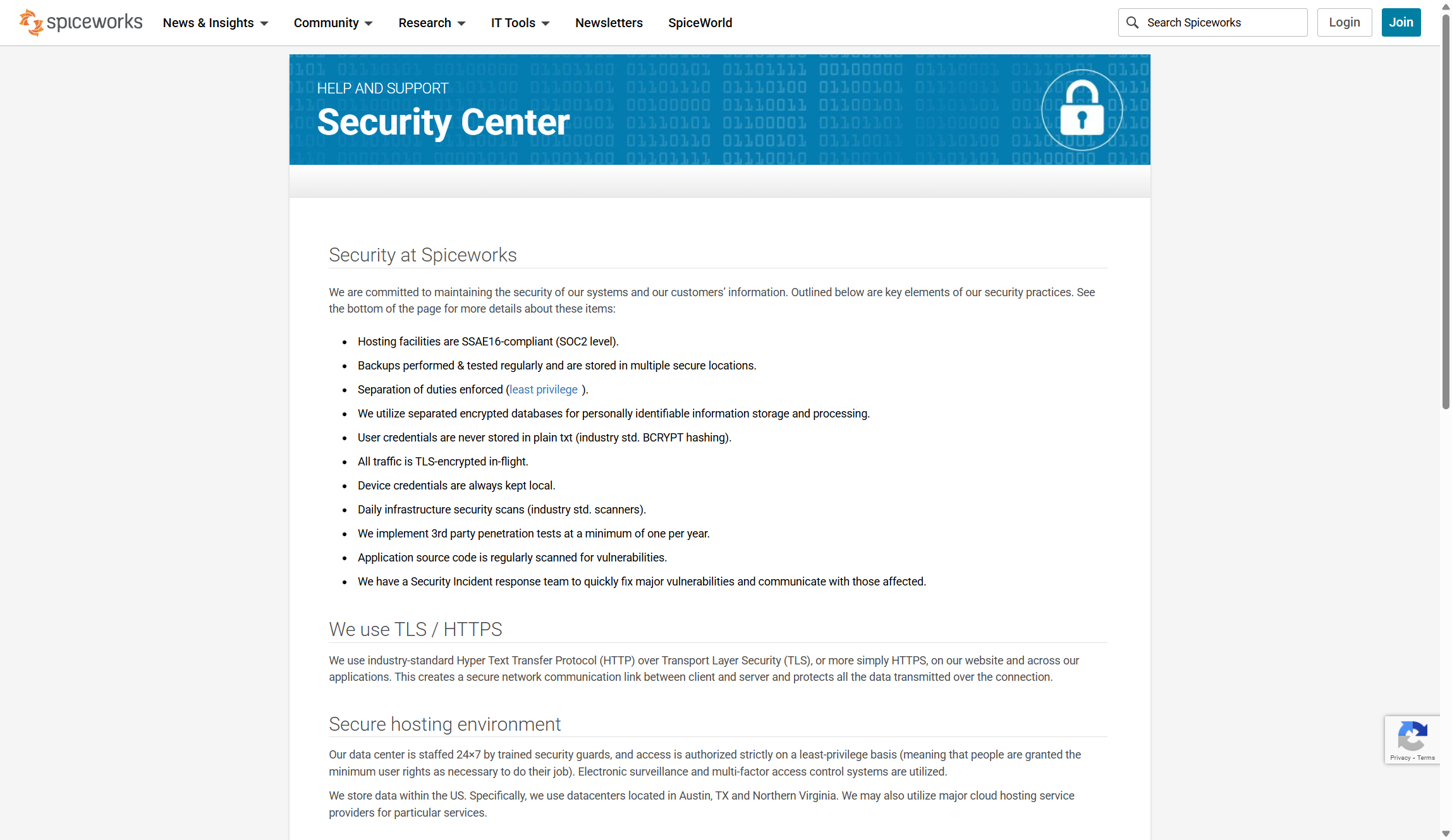 Spiceworks security center