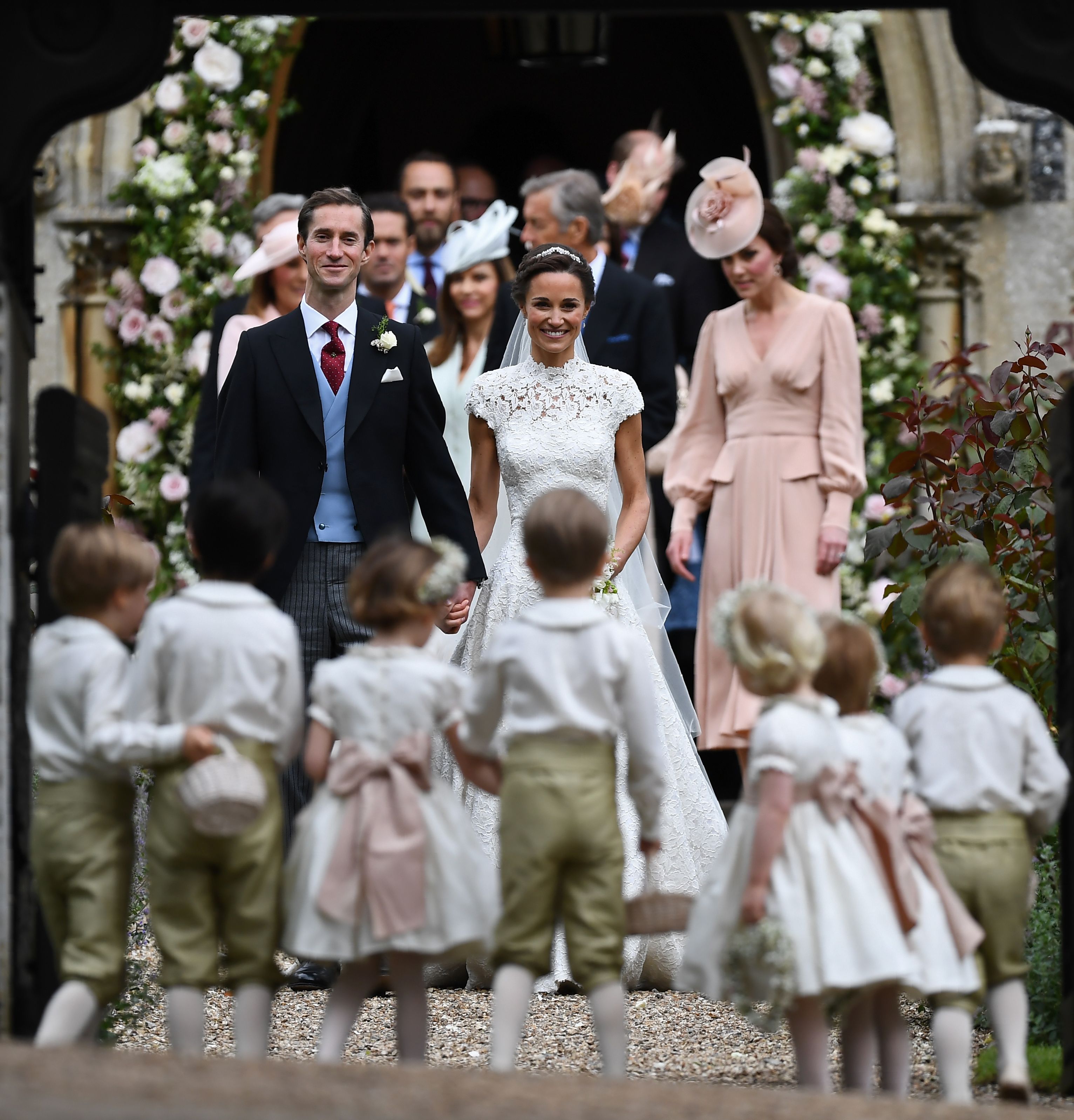 Harriet Sperling's royal wedding drew inspiration from Princess Kate and Pippa Middleton's bridal style, with all three wearing lace gowns with long sheer veils