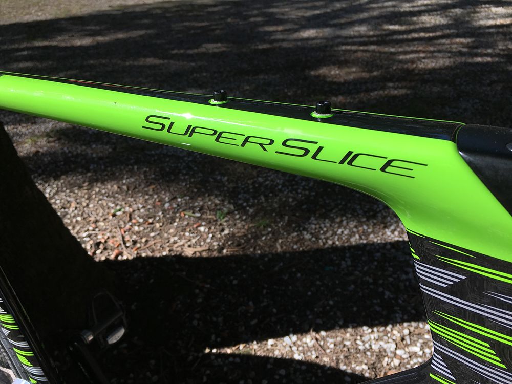 The Cannondale Super Slice disc TT bike on display at Tirreno-Adriatico