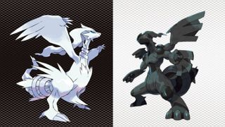 Reshiram and Zekrom from the Pokémon Black and White box art.