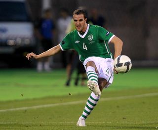 John O'Shea playing for the Republic of Ireland in 2010