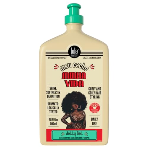 Lola From Rio &amp;ndash; Meu Cacho Minha Vida &amp;ndash; Moisturizing Jelly Gel for Defined, Bouncy Curls &amp;amp; Waves &amp;ndash; Flexible Hold Styling Gel for Curly Hair &amp;ndash; 16.91 Fl Oz