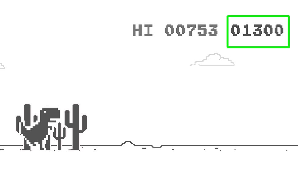 Invincible dinosaur in Chrome game