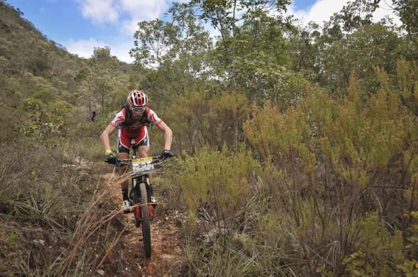 The stage two winner shows how it's done on one of the more technical stretches of the Brasil Ride.
