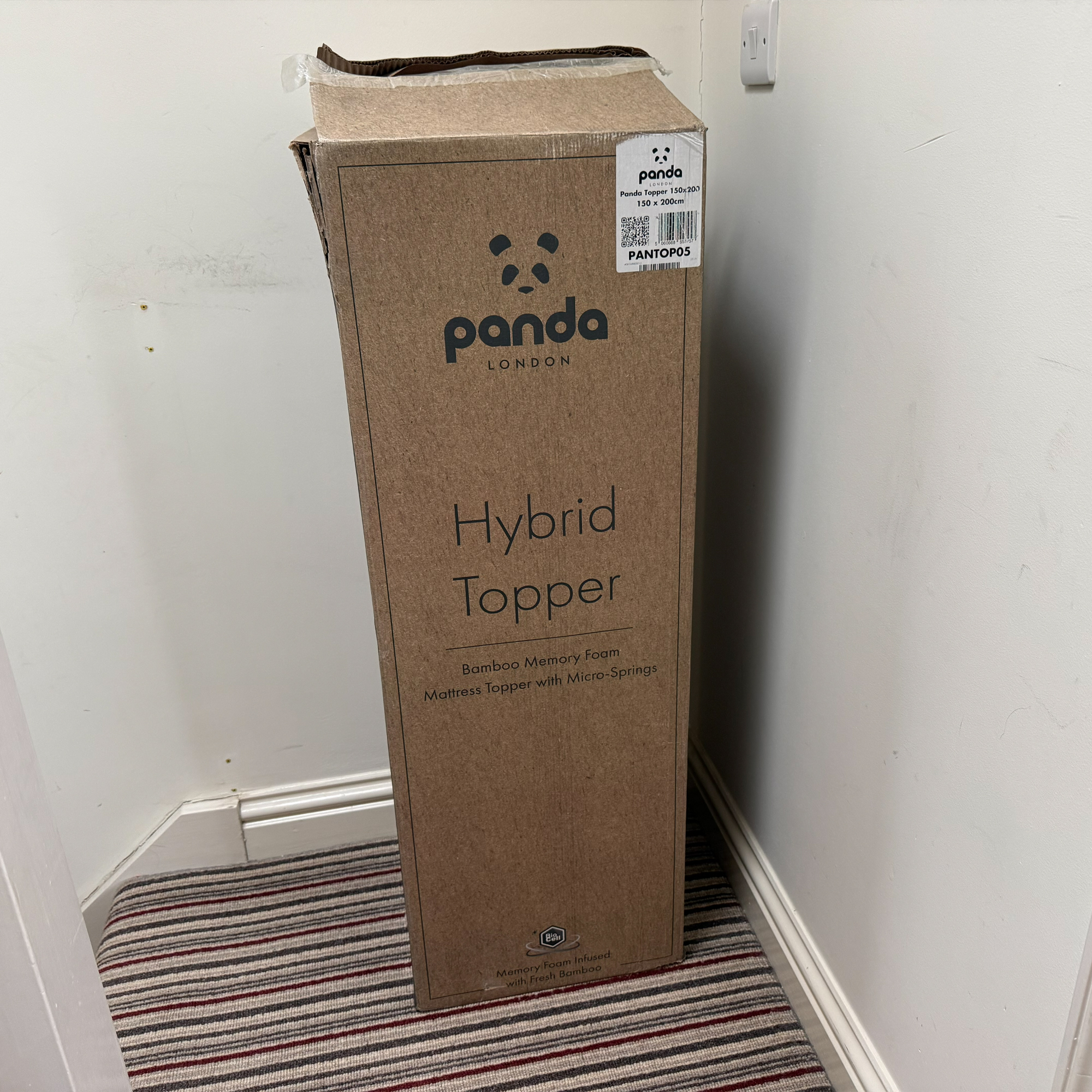 Panda Hybrid Bamboo Mattress Topper being tested