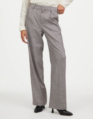 Madewell Slouchy Straight Pants in Herringbone Italian Fabric