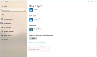 Windows 10 default app settings