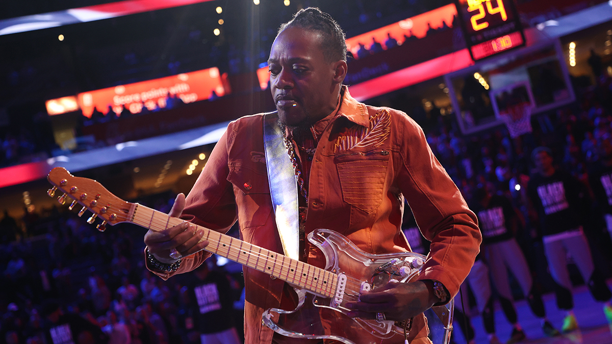 Eric Gales perform the National Anthem before the game between the San Antonio Spurs and Memphis Grizzlies on February 3, 2025 at FedExForum in Memphis, Tennessee 