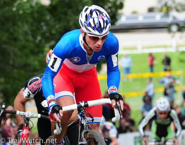Francis Mourey (Francais Des Jeux) riding the stair section of the course