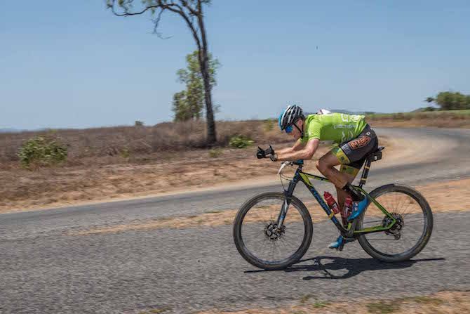 Lukas Kaufmann on the attack on stage 6 of the 2019 Crocodile Trophy