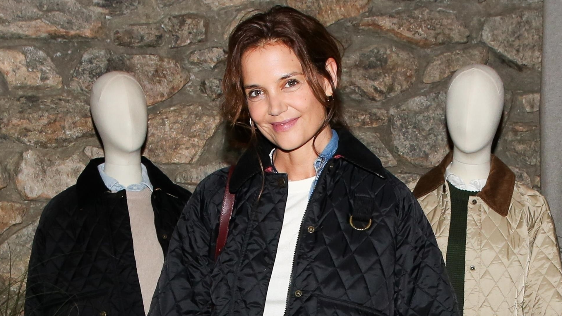 Katie Holmes Revives the Barn Jacket Trend from Fall 2024 for a 