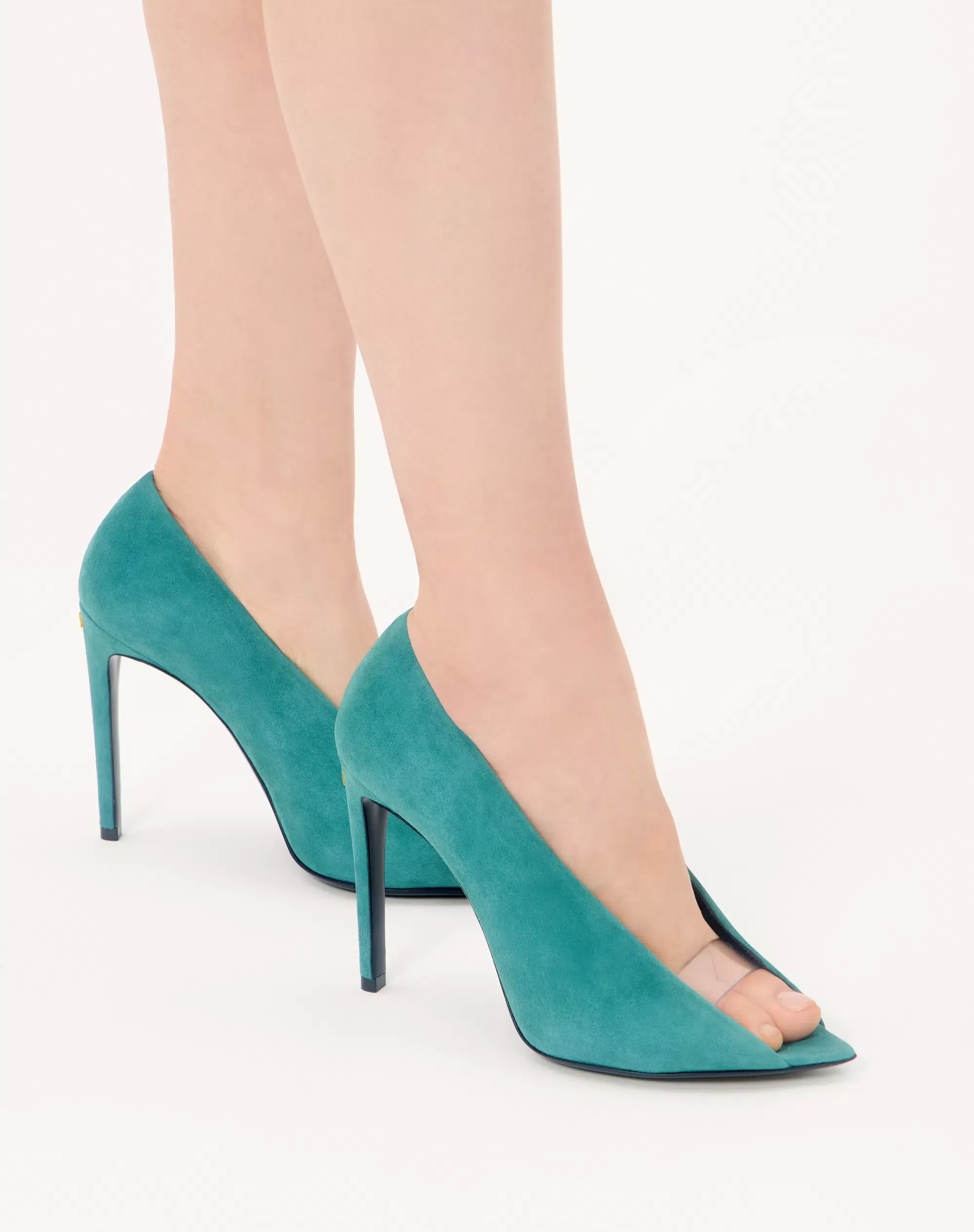 Valentino, Open Toe R&eacute;v&eacute;l&eacute; Suede Pumps