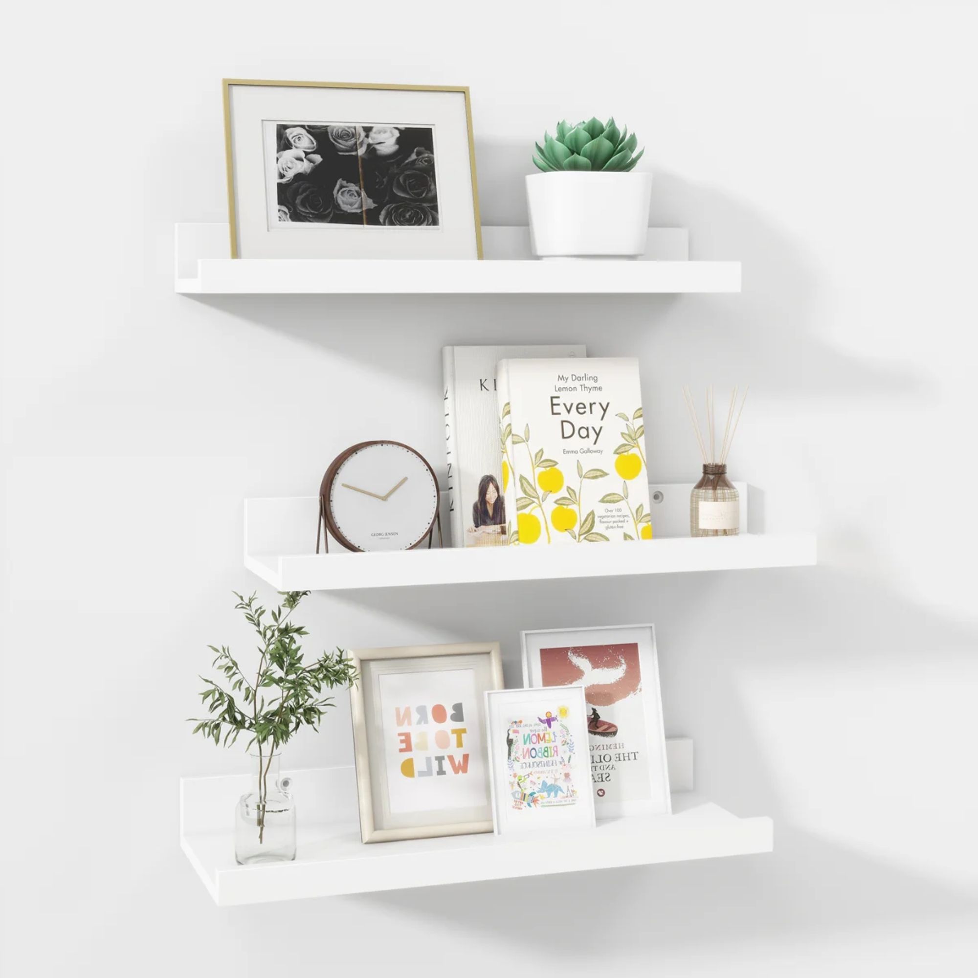 Wayfair, Ebern Designs Parece Wall-Mounted Floating Shelves for Bedroom, Living Room &amp;amp; Reviews | Wayfair