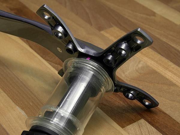 Available adapter cups will allow the use of standard external-type cranksets.
