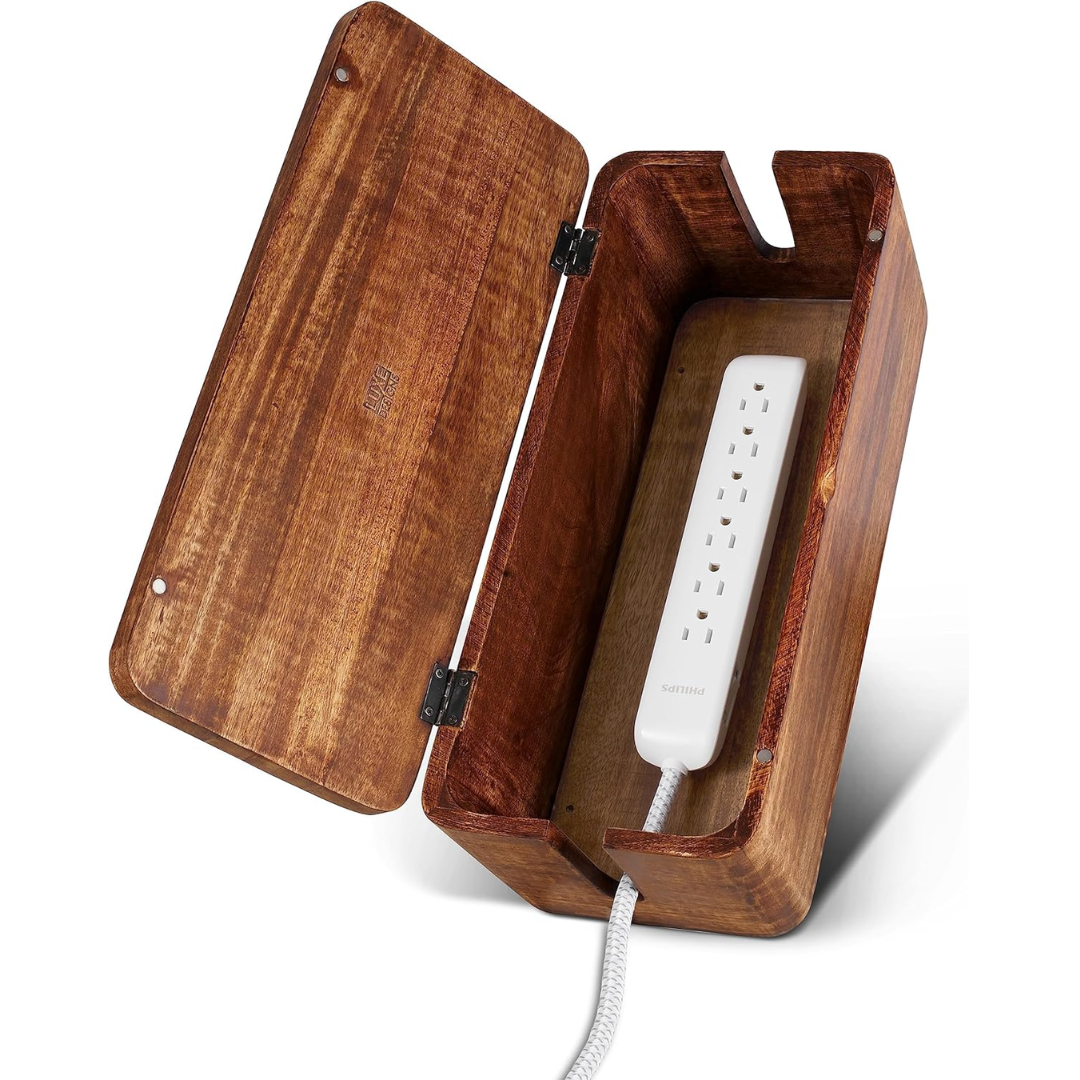 Wood look cable management box