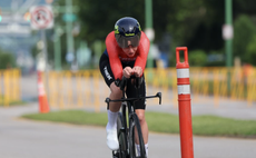 Taylor Knibb on the Charleston, West Virginia ITT course en route to elite women's national title