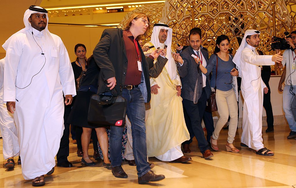 Kuwait&amp;#039;s oil minister arrives for an oil meeting in Qatar