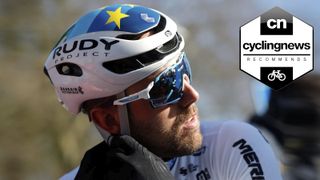 Sonny Colbrelli wearing a custom European Champion Rudy Project Nytron helmet