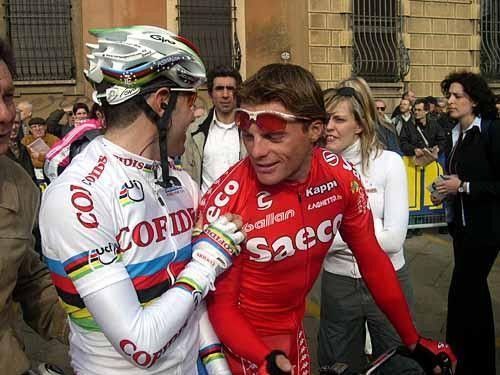 With old team-mate Danilo Di Luca