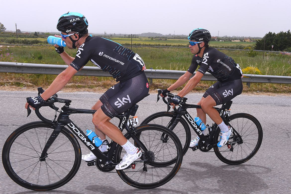 Michal Golas and Mikel Landa at the Giro d'Italia