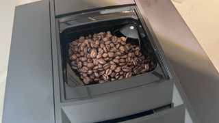 coffee beans loaded into the jura e8