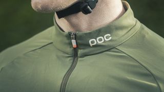 A close up of the neckline on POC Ambient Thermal jersey