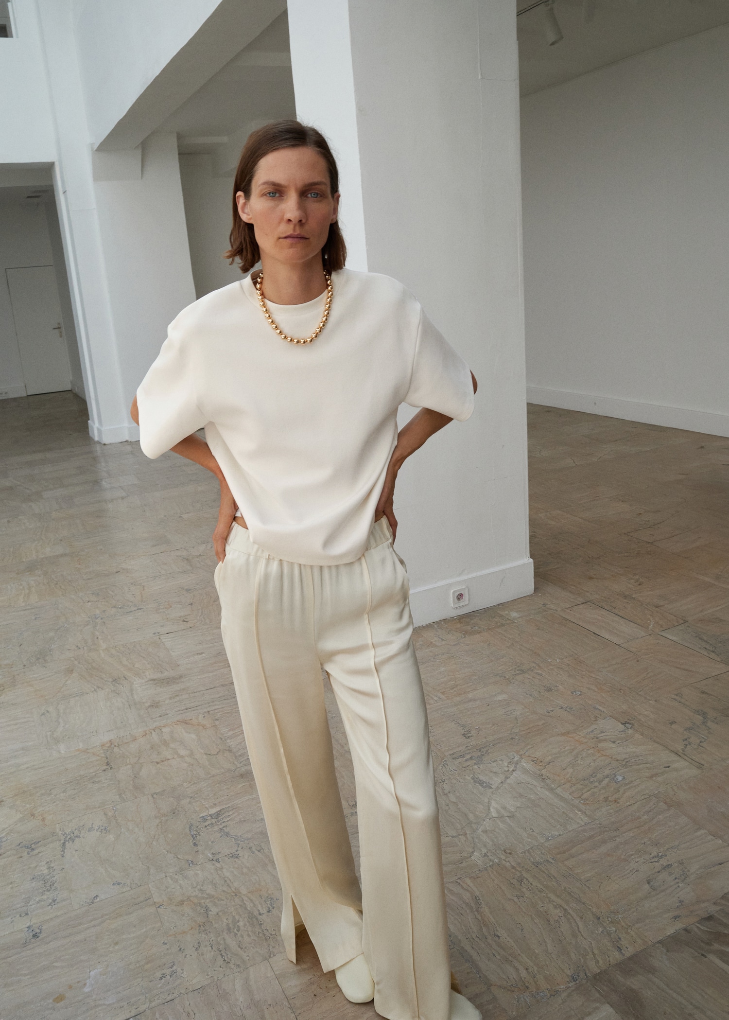 Satin Trousers With Side Openings - Women | Mango United Kingdom