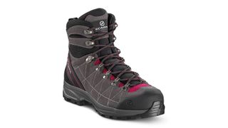 Scarpa R-Evo GTX women's hiking boot in grey with pink and black details