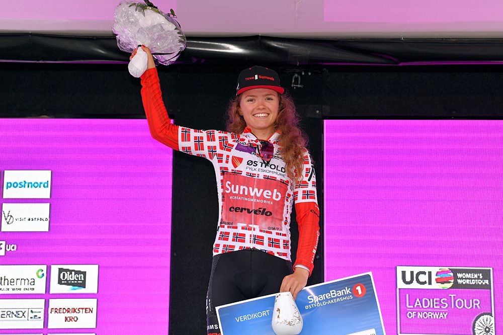 Susanne Andersen of Norway and Team Sunweb Best Norwegian Rider Jersey