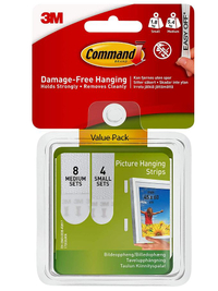 3M Command 17203 Small and Medium Picture Hanging Strips, WAS £9.29, NOW £5.10 (SAVE 45%)