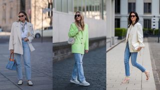 what to wear on a first date street style blazer and jeans