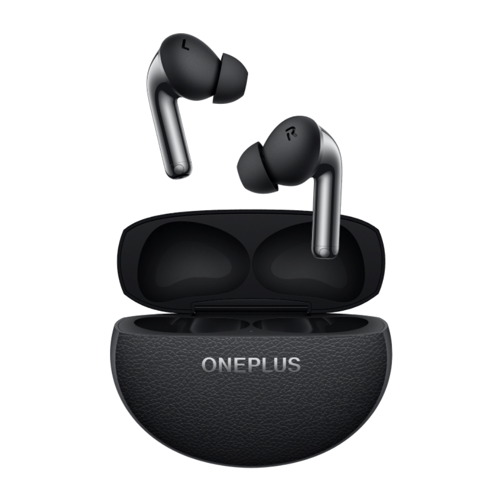 The OnePlus Buds Pro 3 in a white product render.