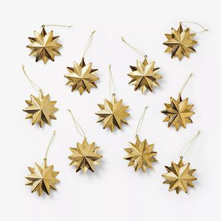 Gold star Christmas tree decorations