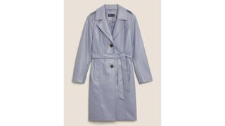 best belted winter coats: M&S Collection Faux Leather Belted Trench Coat