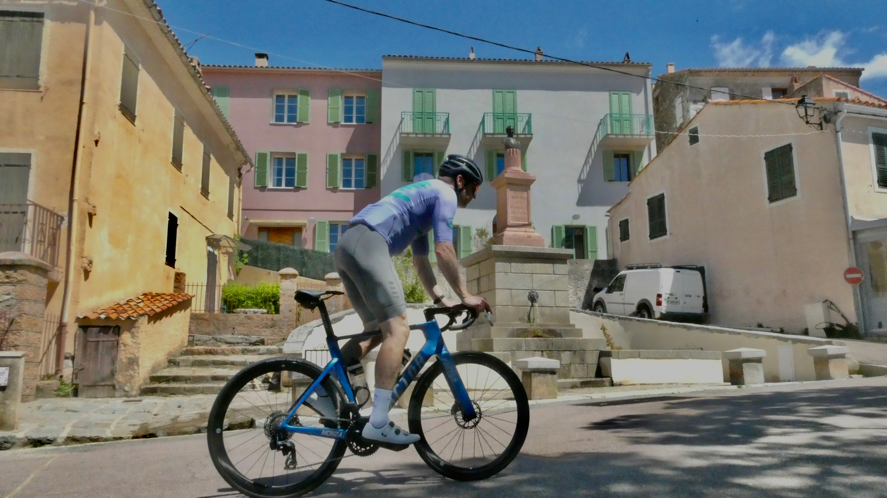 Pictures of Dan Baines climbing the Col de la Vergio