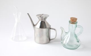 glass and steel jugs