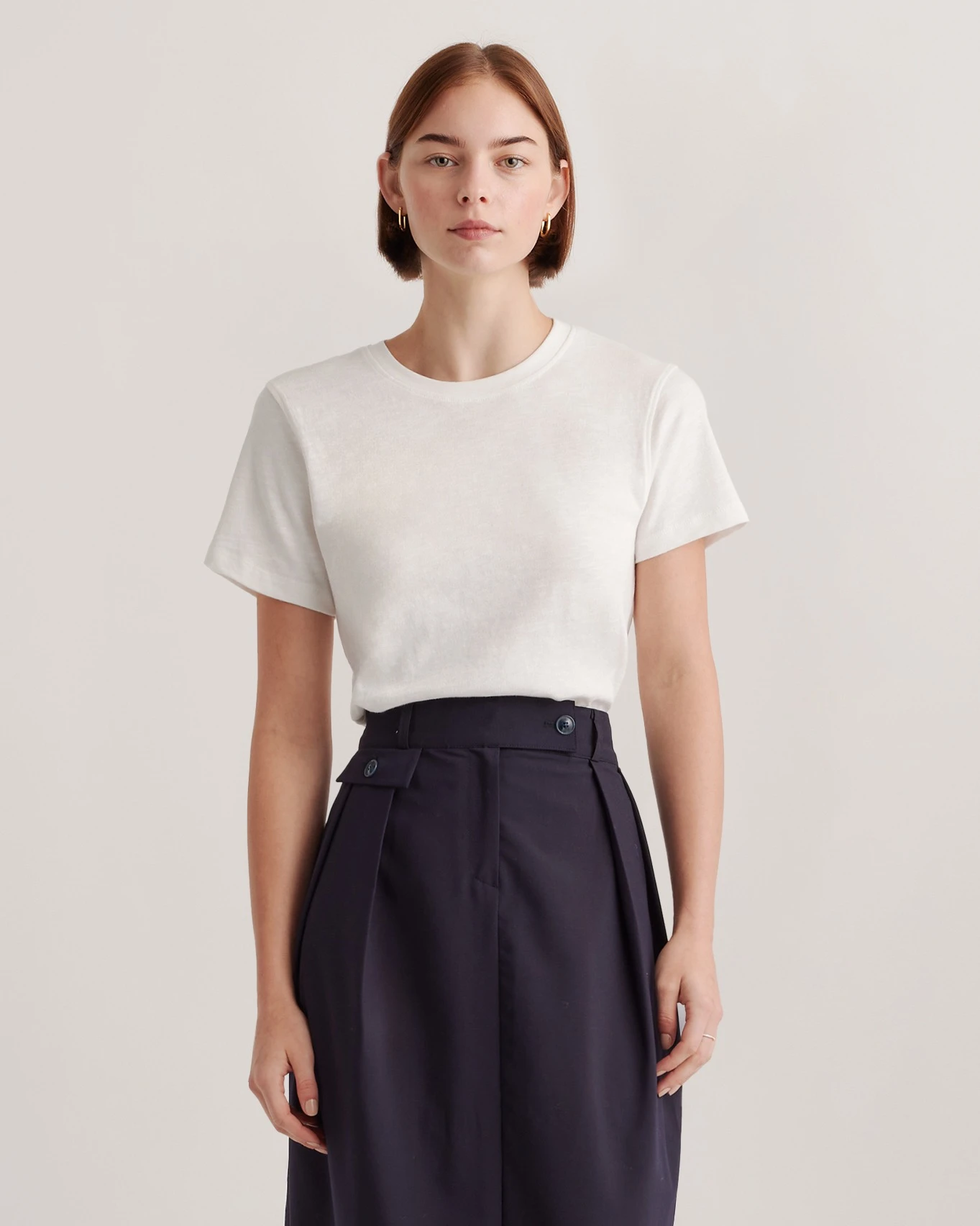 100% Organic Cotton Slub Crewneck Tee in White